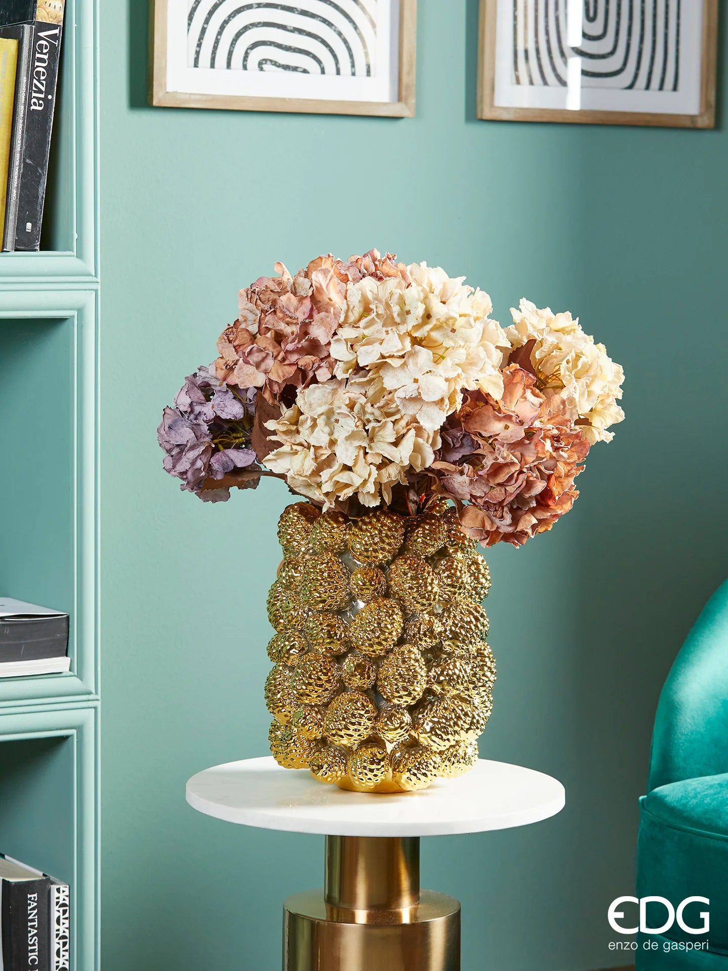 EDG - Branche d'Hortensia Olis H50 cm Cuivre