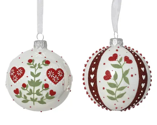 Garden Foggia - Sfera "Cuori" decori Verdi, Assortita 1 Pz