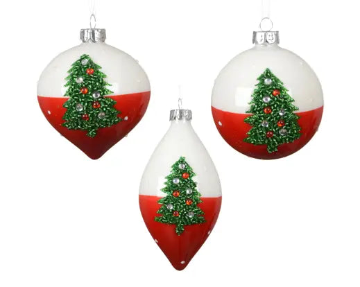 Garden Foggia - Deco Albero Rosso e Bianco assortito 1 Pz