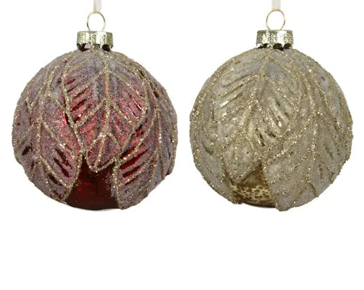 Garden Foggia - Sfera Foglia Effetto Ghiacciato Assortita 1 Pz