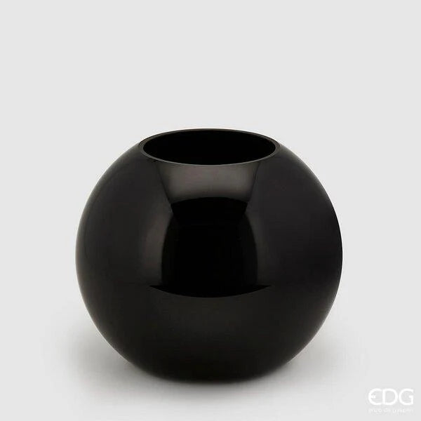 EDG - Vaso Sfera Vetro Molato Black H 27cm