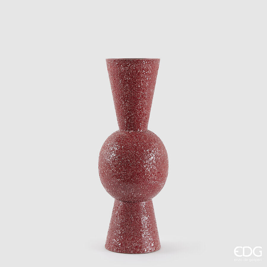 EDG - Vaso Crackle Geometrie H55 cm in Metallo e Vetro
