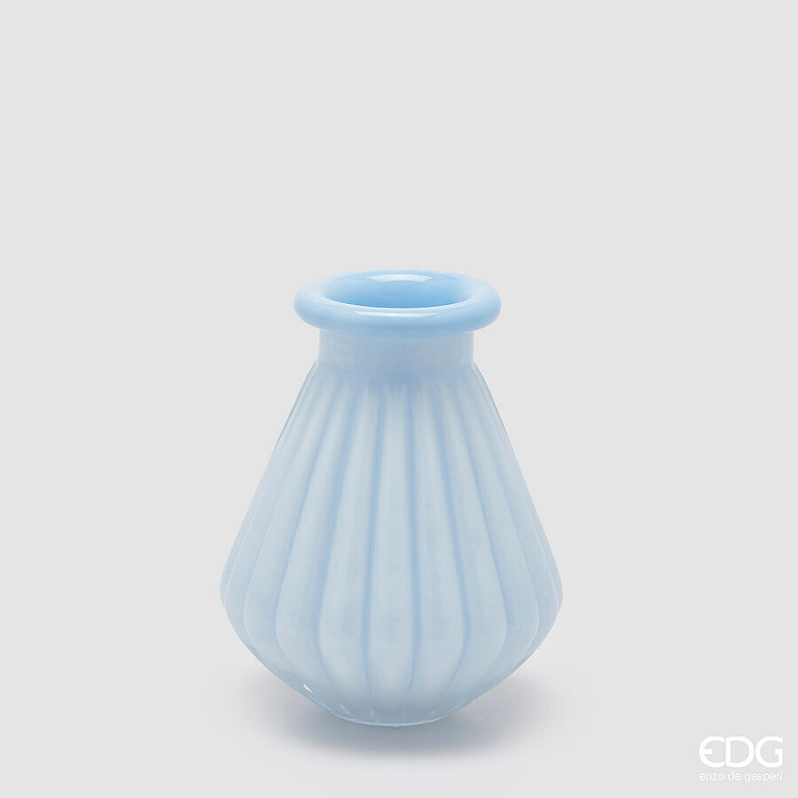 EDG - Vaso Righe Con Bordo H20cm Blue
