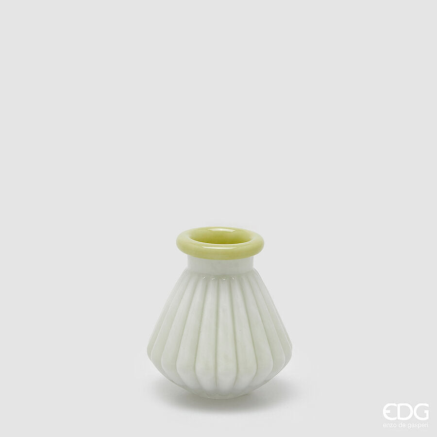 EDG - Vaso Righe Con Bordo H13cm Verde