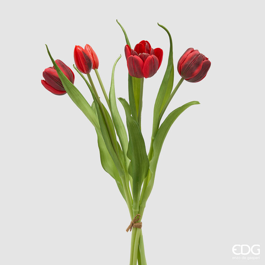 EDG - Mazzo Tulipani Bocciolo H40cm Rosso