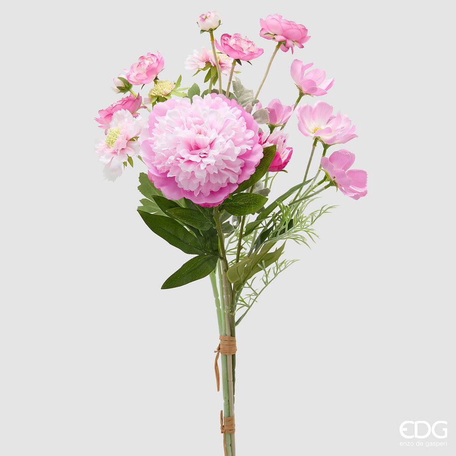 EDG – Bouquet Peonia Mix Artificiale H 60 cm Rosa Suro