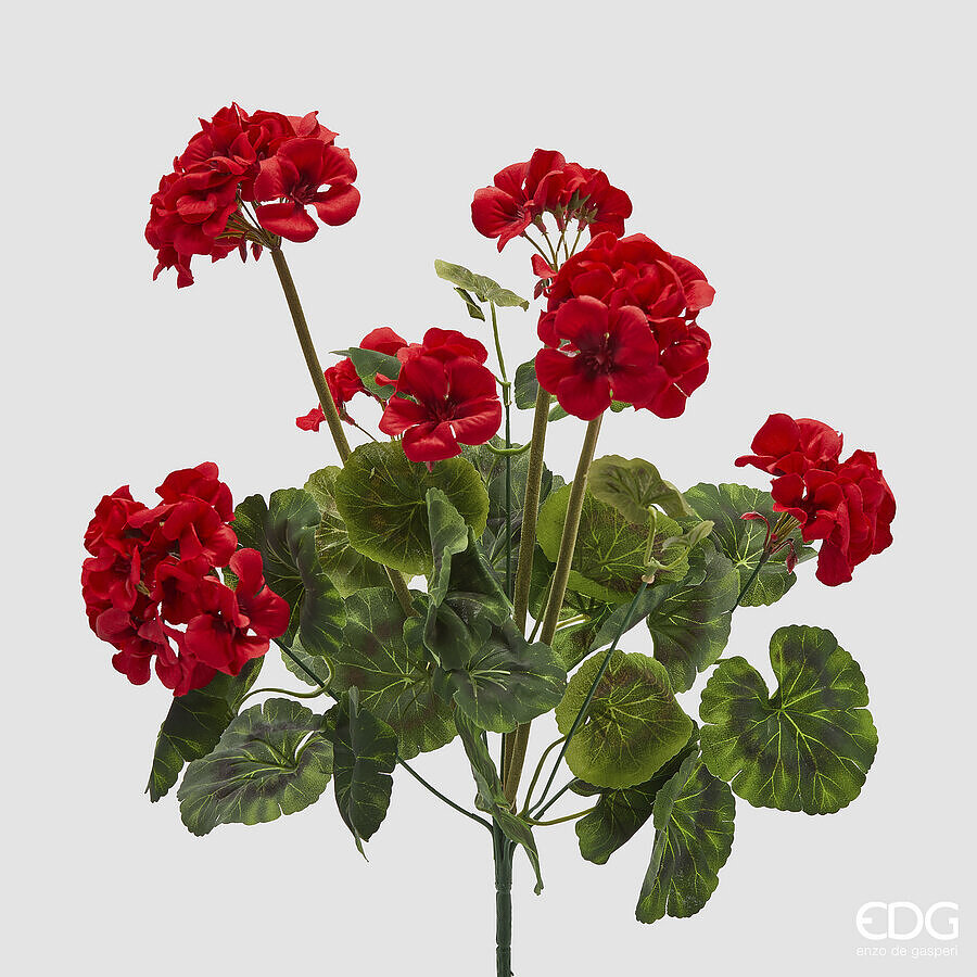EDG - Ramo Geranio Artificiale H 48cm Rosso