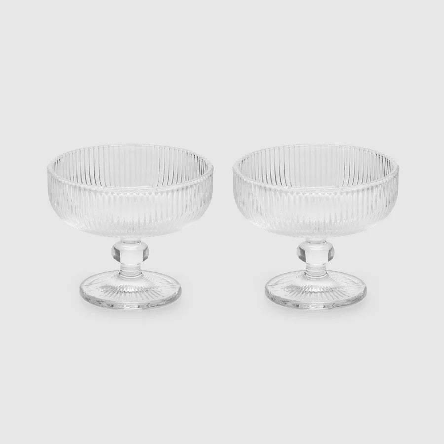 EDG - Coppa Righe H 10 Cm D 12 Cm Colore Trasparente 4 Pz