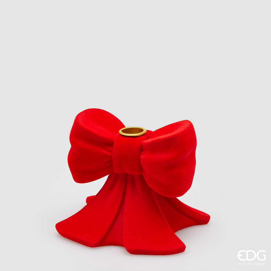 EDG - Portacandela Fiocco Velluto Rosso