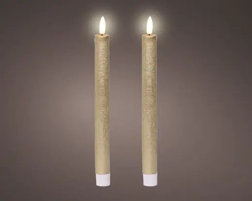 Garden Foggia - Box 2 Candele Flat Gold H 24.5