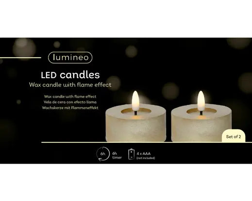 Garden Foggia - Box 2 Candele Flat H 6CM Gold