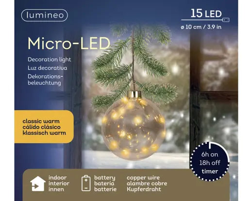 Garden Foggia - Sfera Led Con Festone 15 led