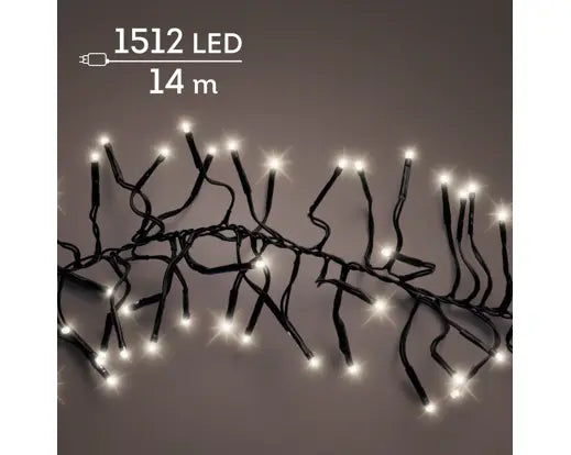 Garden Foggia - Luci Cluster 14 Metri 1512 led Luce Calda