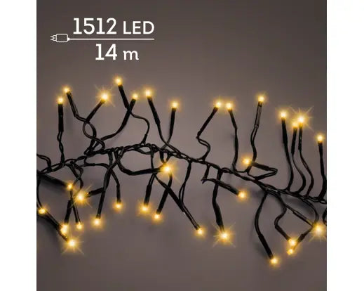 Garden Foggia - Luci Cluster 14 Metri 1512 led Luce Gold