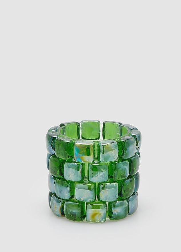 EDG - Vaso Gemme Cilindro H 10 Cm D 12 Cm Green 1 Pz