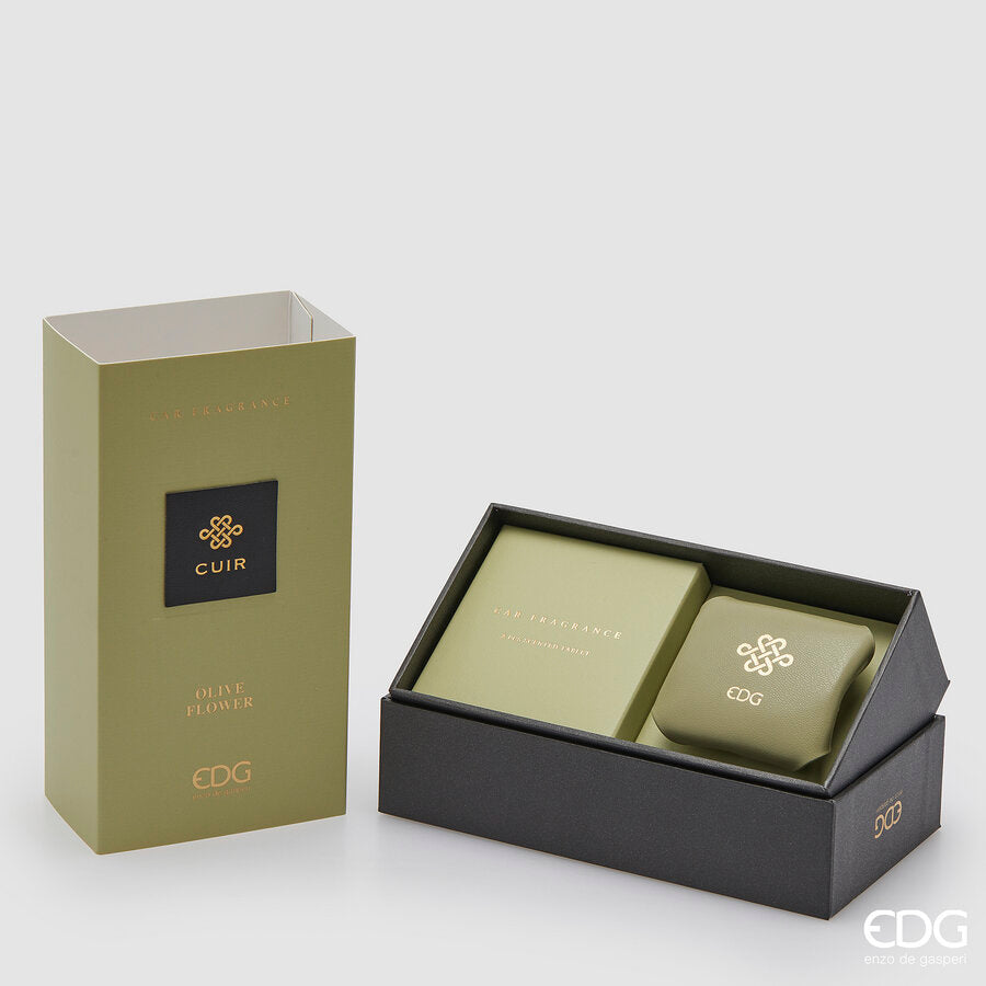 EDG - Profumatore Auto Cuir 10 Ml L 6 Cm L 5,5 Cm Olive Flower