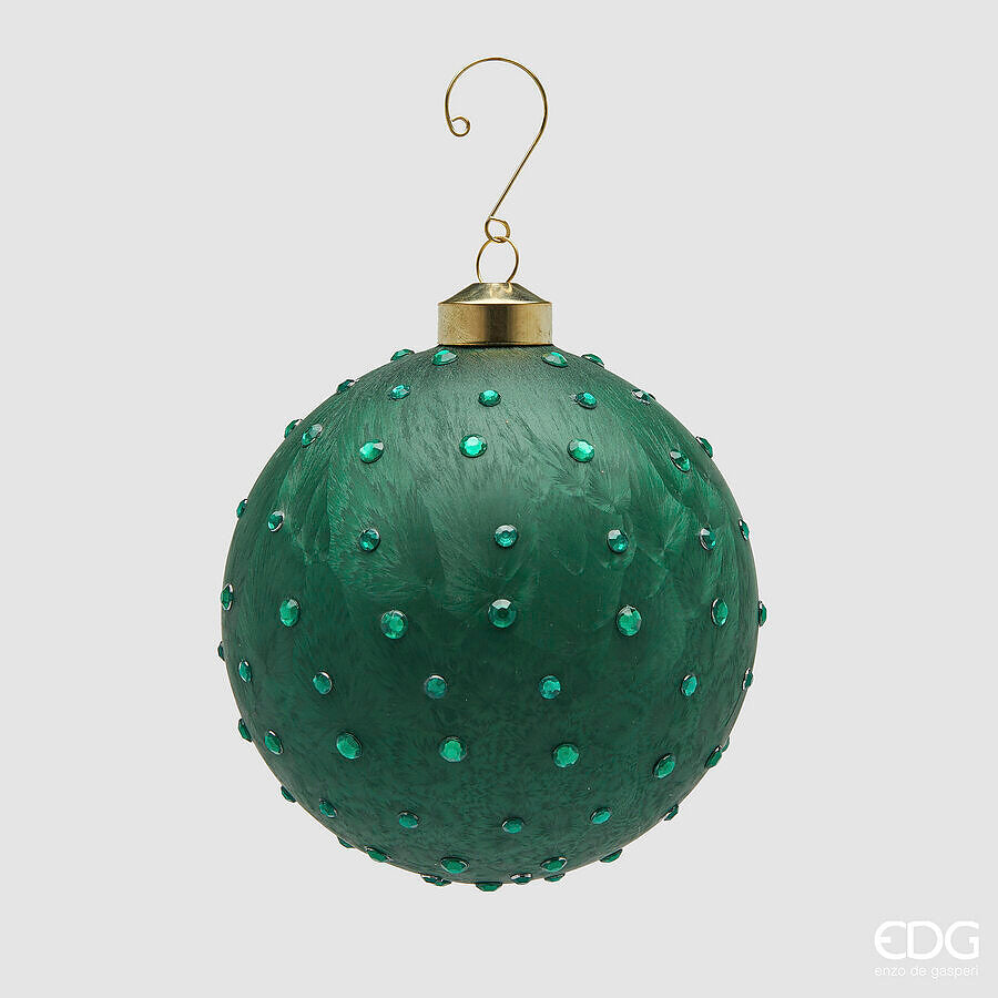 EDG- Palla decorativa spark in vetro Verde D 12 cm