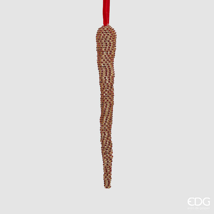 EDG - Addobbo Ghiacciolo Lucente H23 cm Red