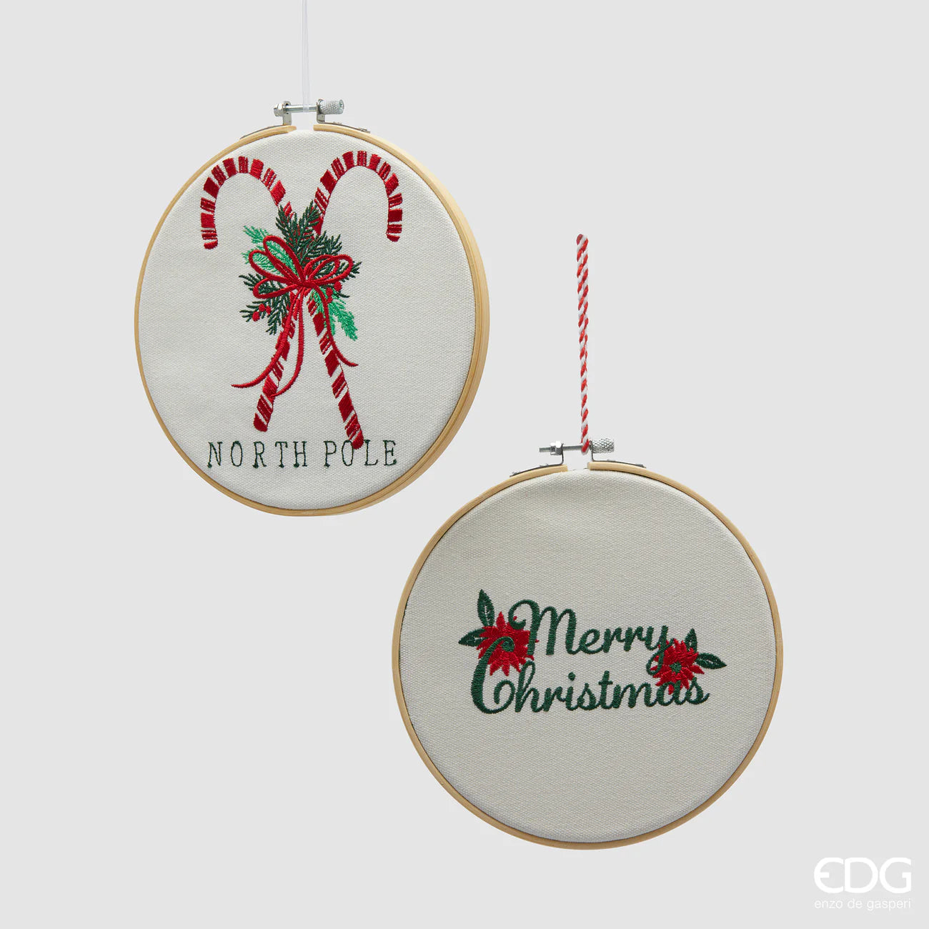 EDG - Addobbo Medaglione Ricamo natalizio D19 cm