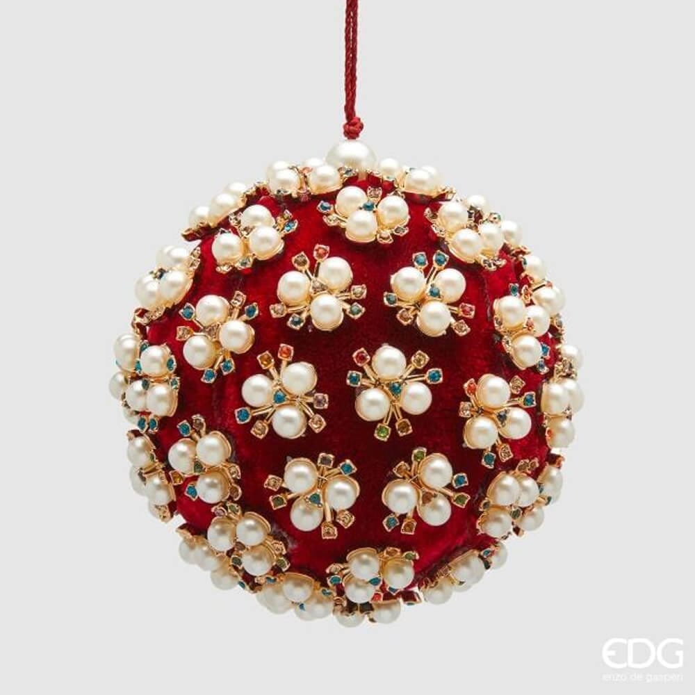 EDG - Addobbo Palla Elizabeth rossa con Perle