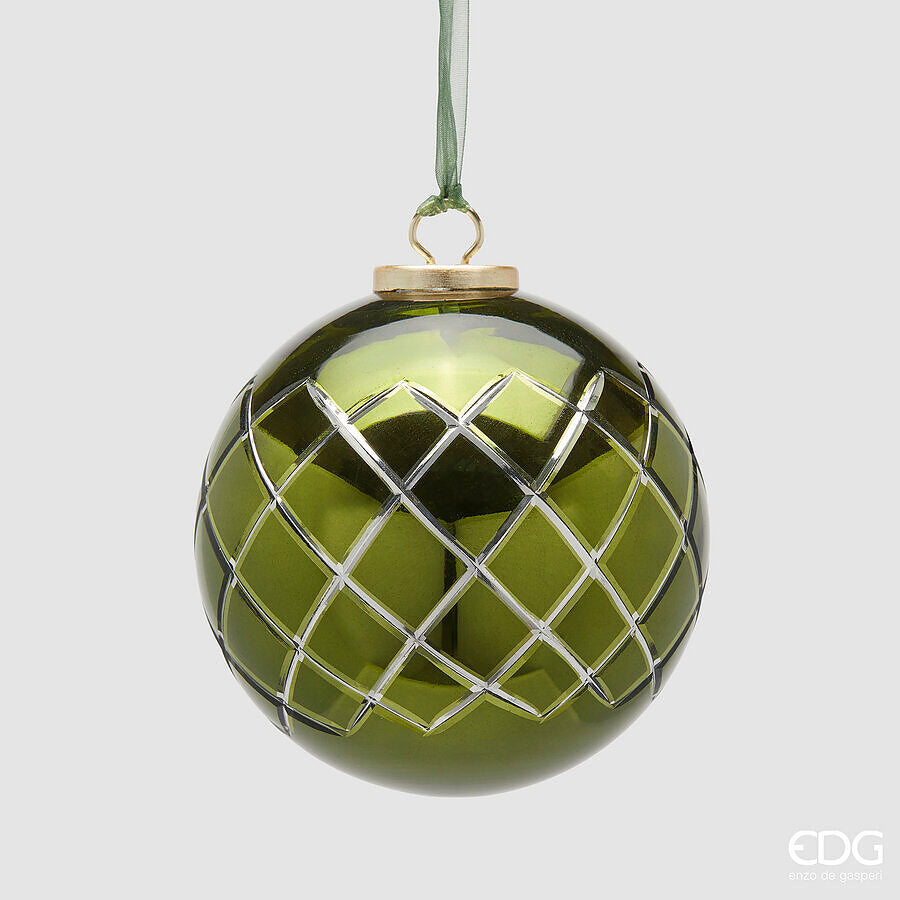 EDG - Addobbo Sfera Rombi Verde D 13cm