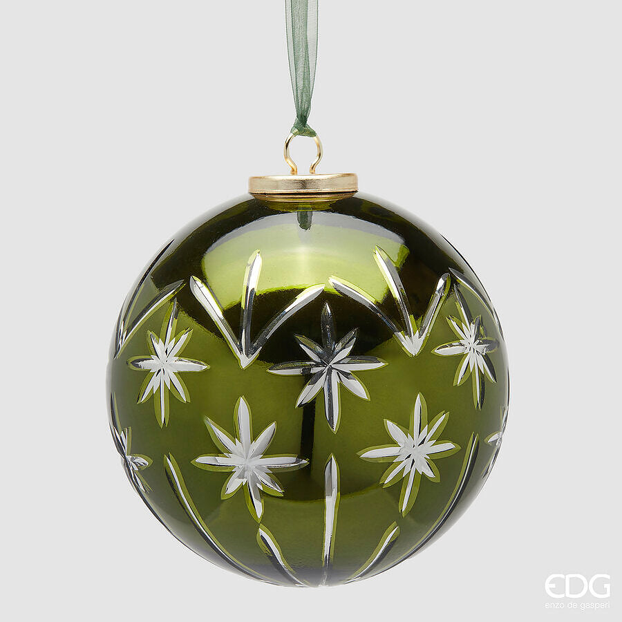 EDG - Addobbo Sfera Stelle Verde d 15cm