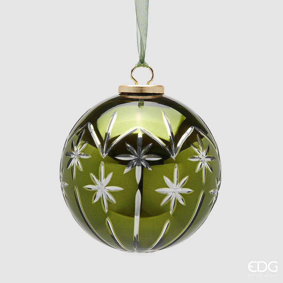 EDG - Addobbo Sfera Stelle Verde d 13cm