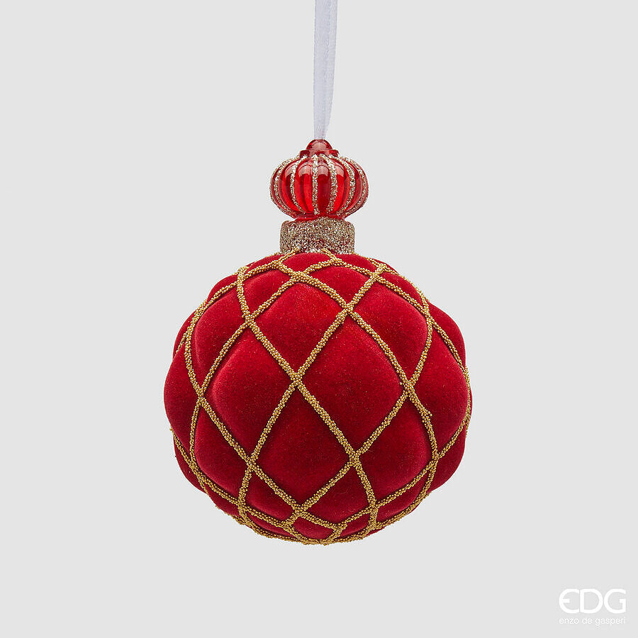 EDG - Addobbo Palla Regale H10.5 D 8cm Rosso