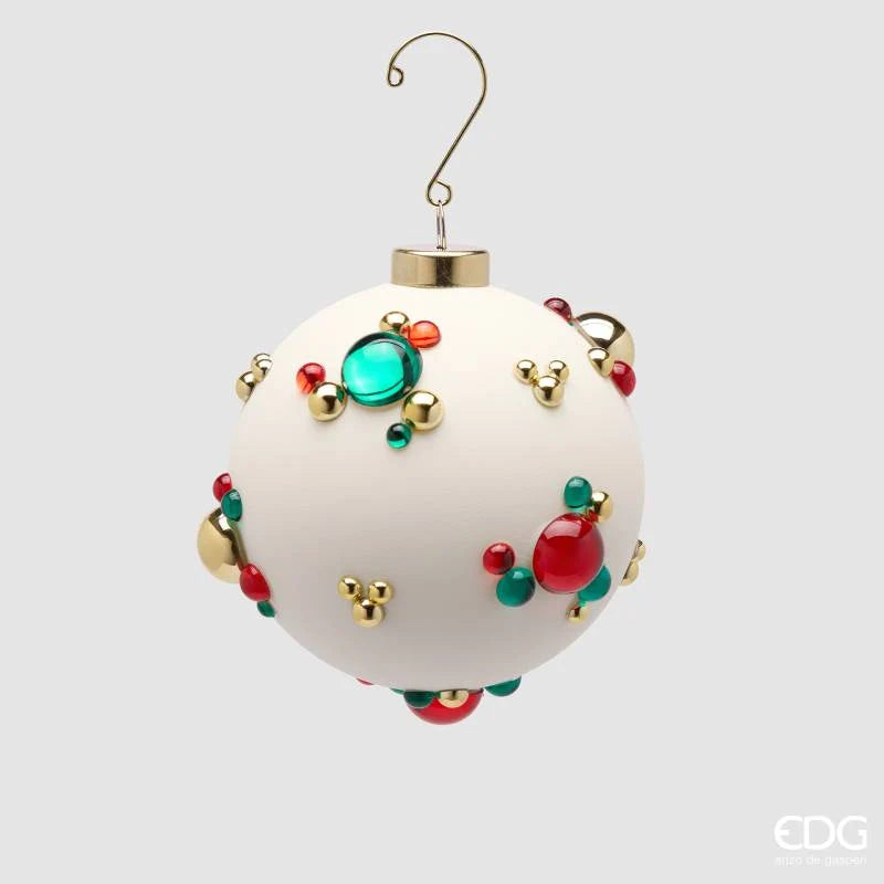 EDG - Palla di Natale con Bolle Ø10 cm Bianca