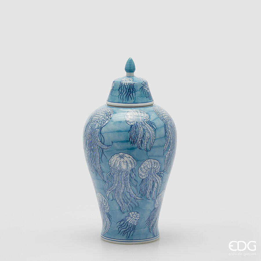 EDG - Vaso Bombato Celeste Meduse d.19 h.37