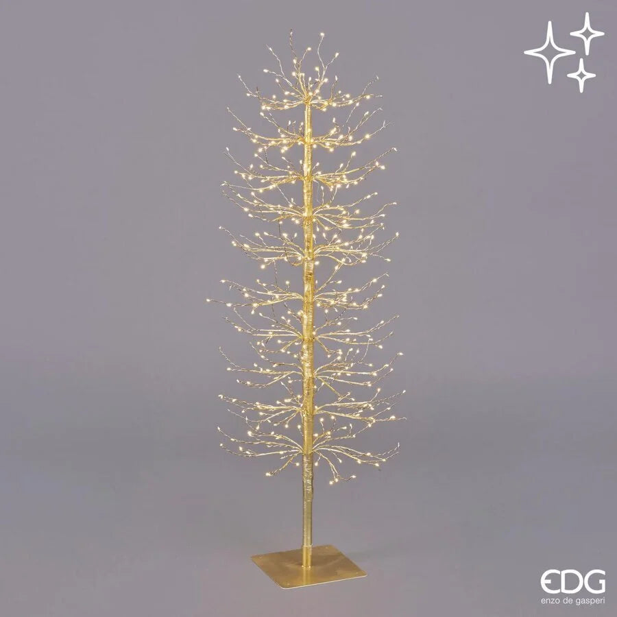 EDG - Albero Faggio con base 400mini led H120 cm Oro