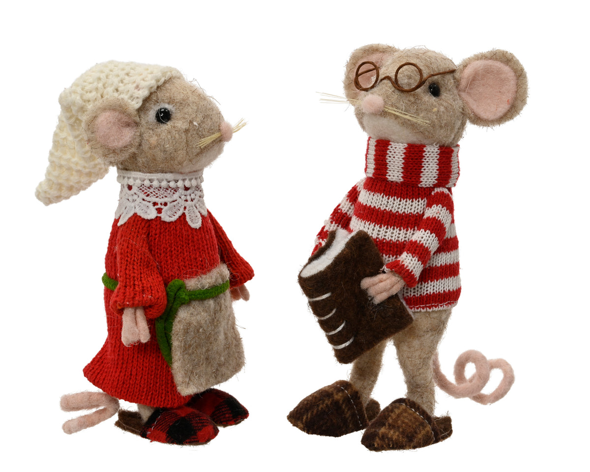Garden Foggia - Topolini Natalizi della Buona Notte in Feltro 1 Pz Assortito