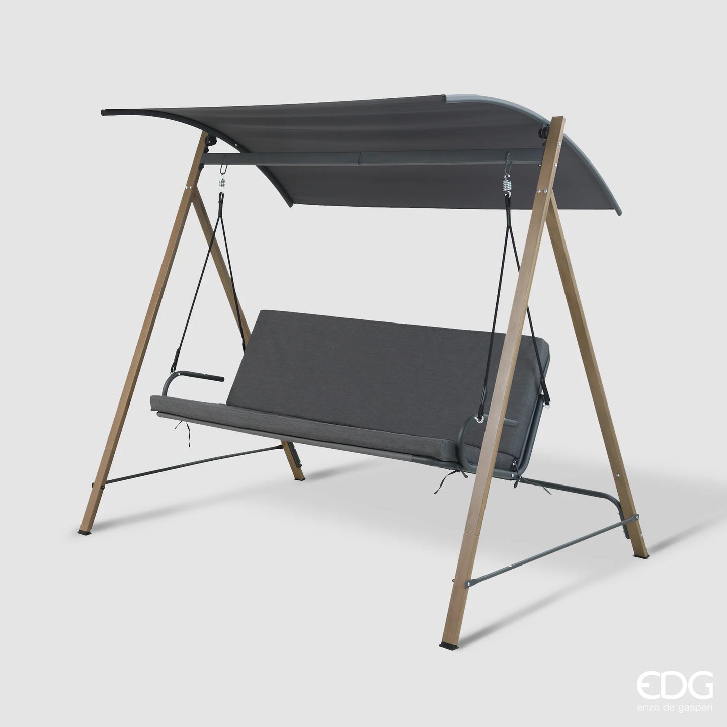 EDG - Altalena Dondolo 3 Posti in Acciaio L 194 cm Nero