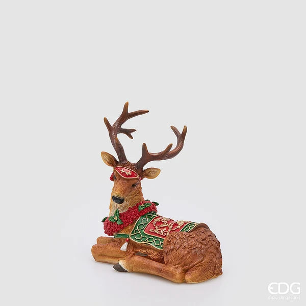 EDG - Decoro Natalizio Renna con Ghirlanda