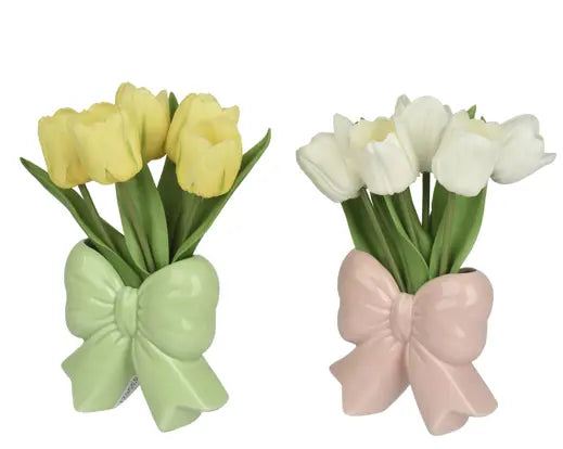 Garden Foggia - Vaso Fiocco Con Tulipani Assortito
