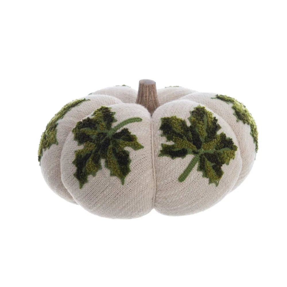 Blanc Mariclò- Zucca Decorativa Foglie Verdi 18x18x14 cm