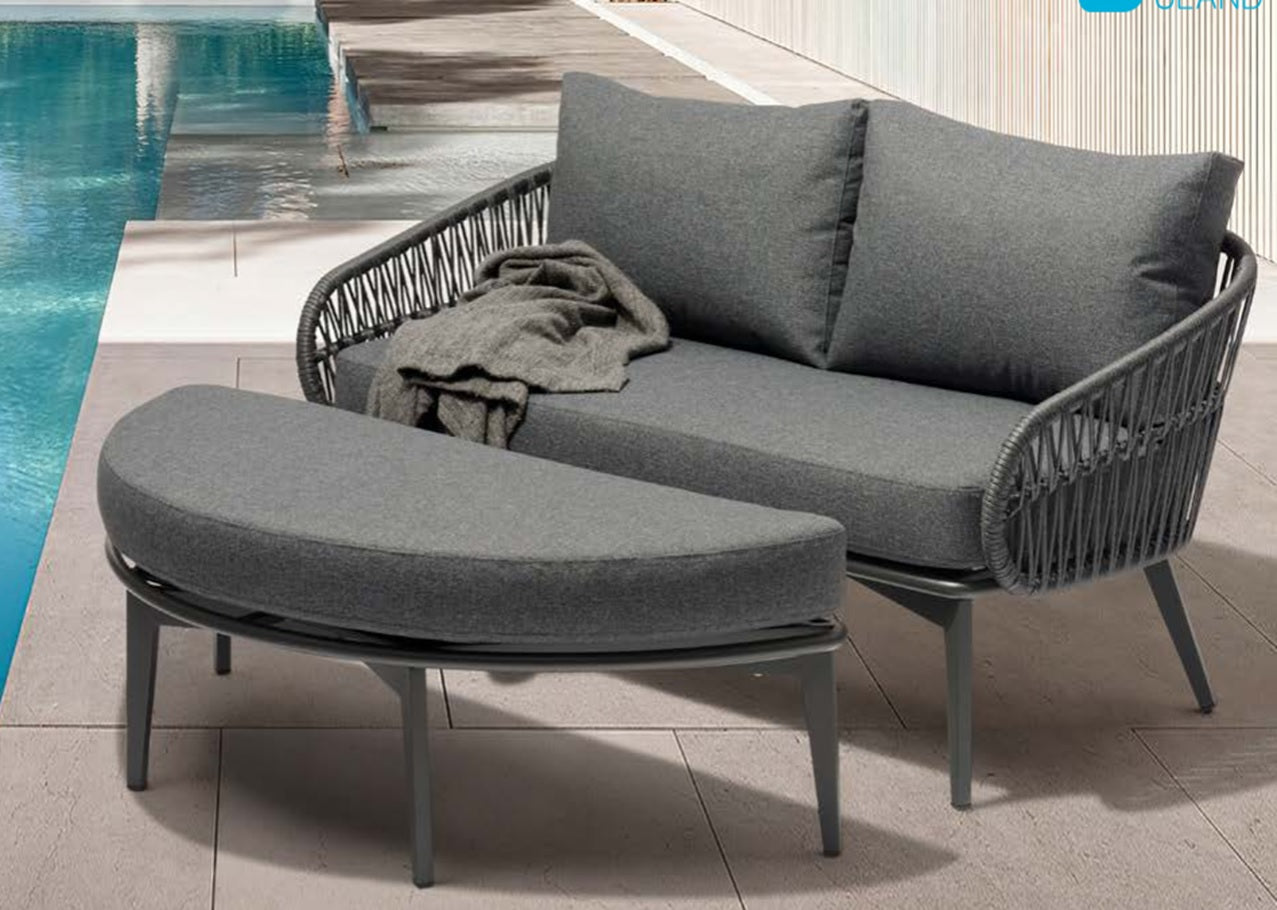 Garden Foggia - Ensemble canapé et repose-pieds