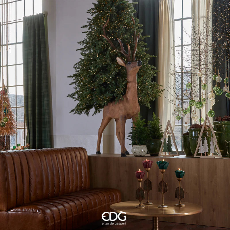 EDG - Albero di Natale Pino Argentato H2100 cm con 4000 Mini Led