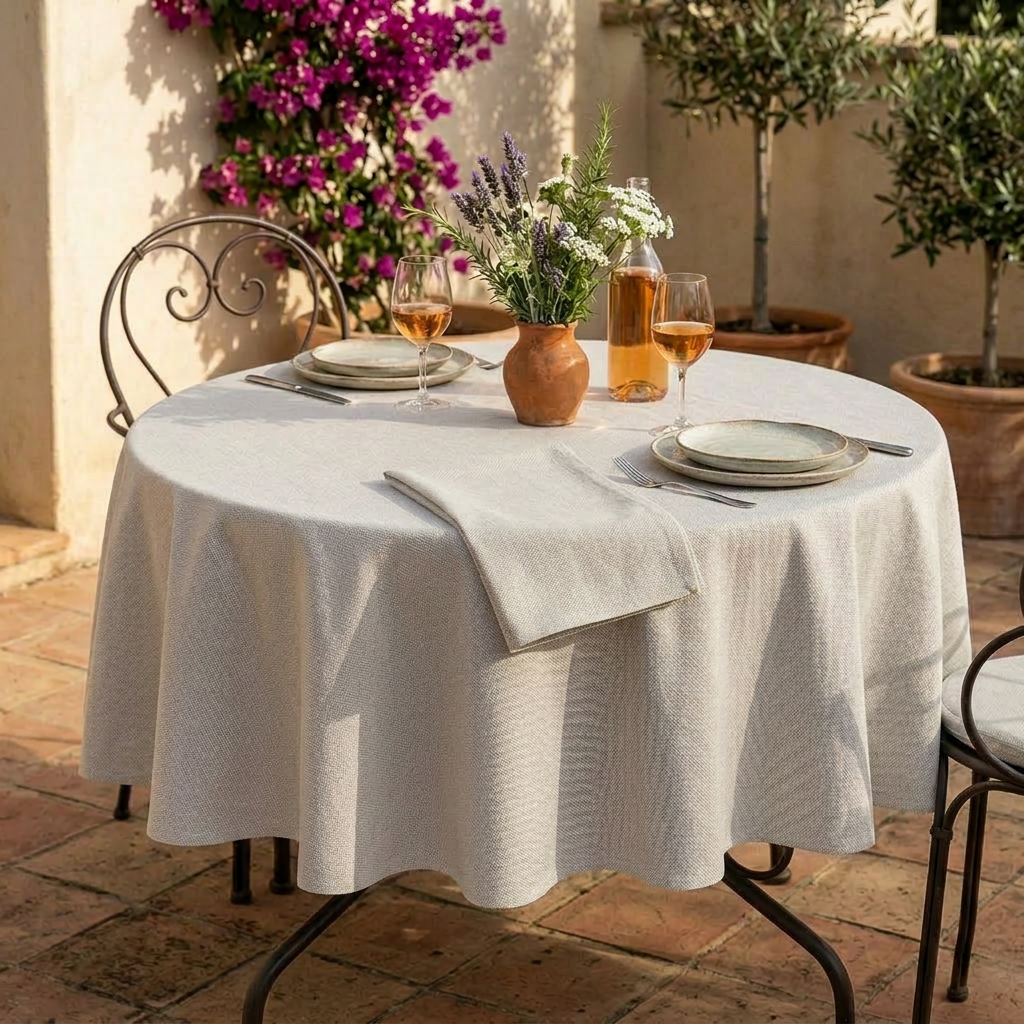 Garden Foggia - Tovaglia Tonda Diametro 160cm Beige Ecoline