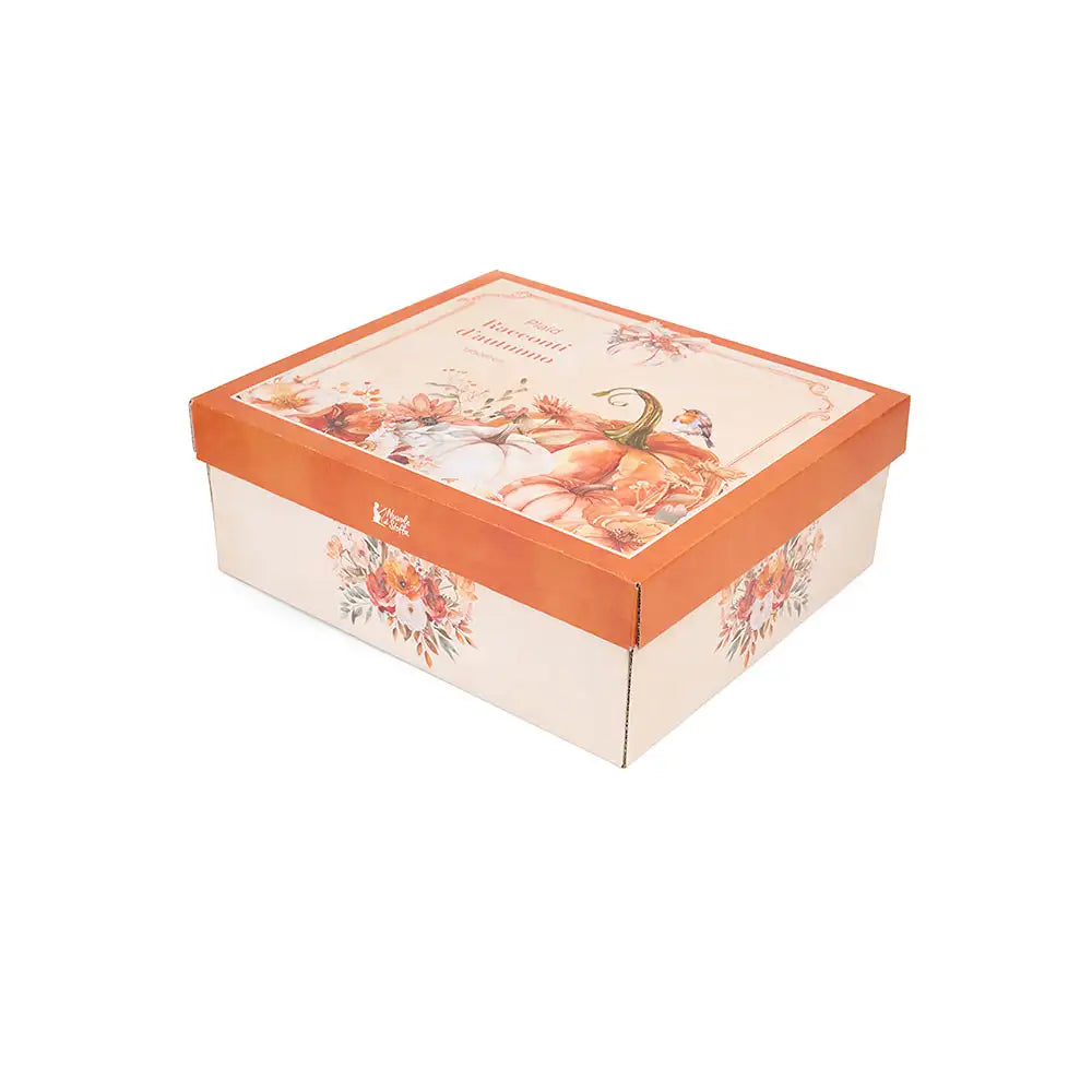 Nuvole di Stoffa - Plaid con zucche in giftbox Racconti d’Autunno 130 x 160 cm
