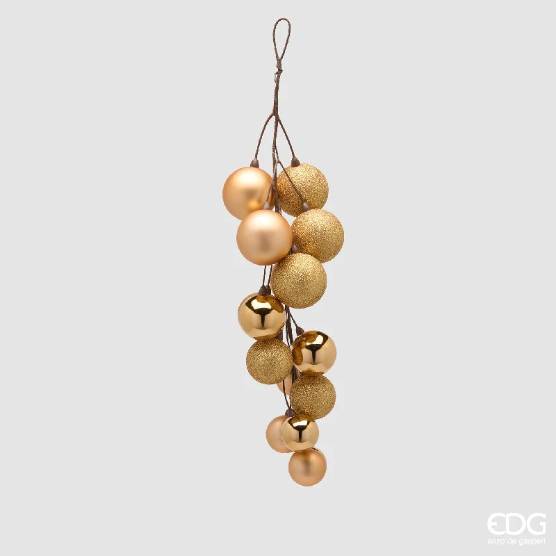 EDG - Decoro Grappolo con Palline 16 pz Oro