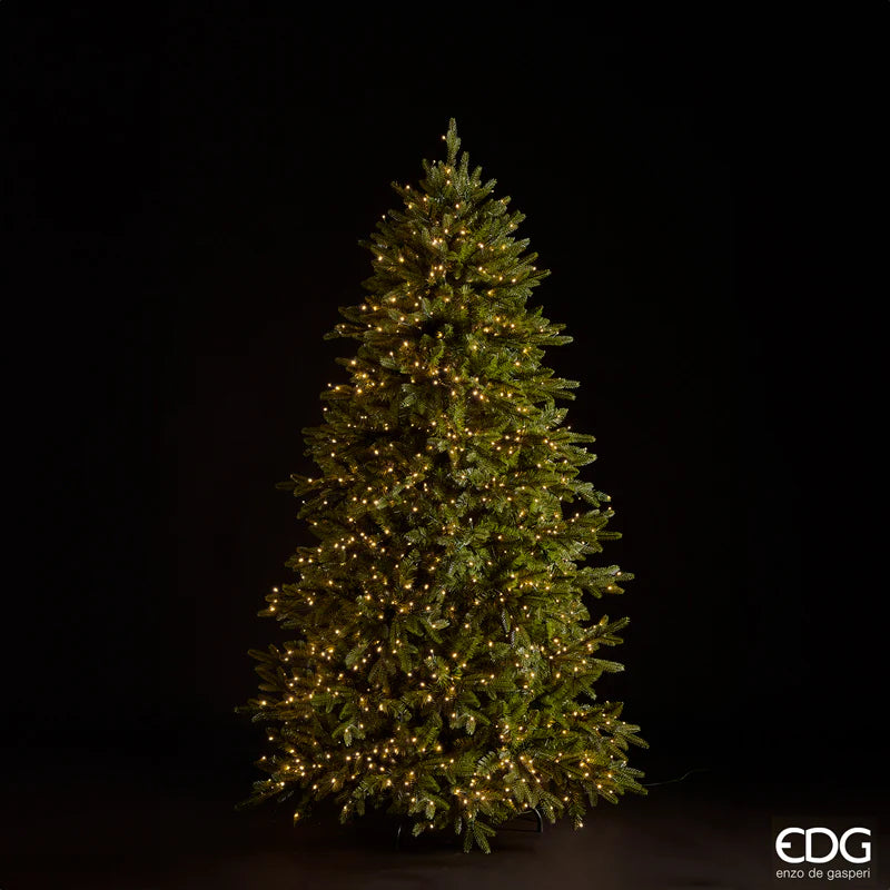 EDG - Albero di Natale Pino Cristallo H 180 cm Natural con 1500 Mini Led