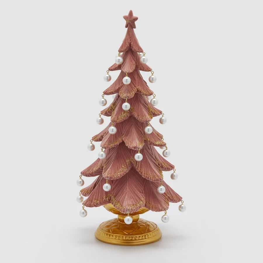 EDG - Pino Albero di Natale con Perle 46x22cm Rosa