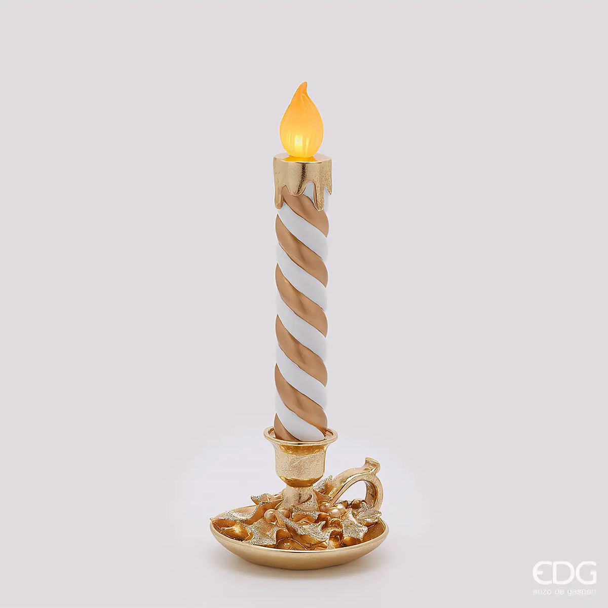 EDG - Candela LED con Piattino Oro H 45 cm