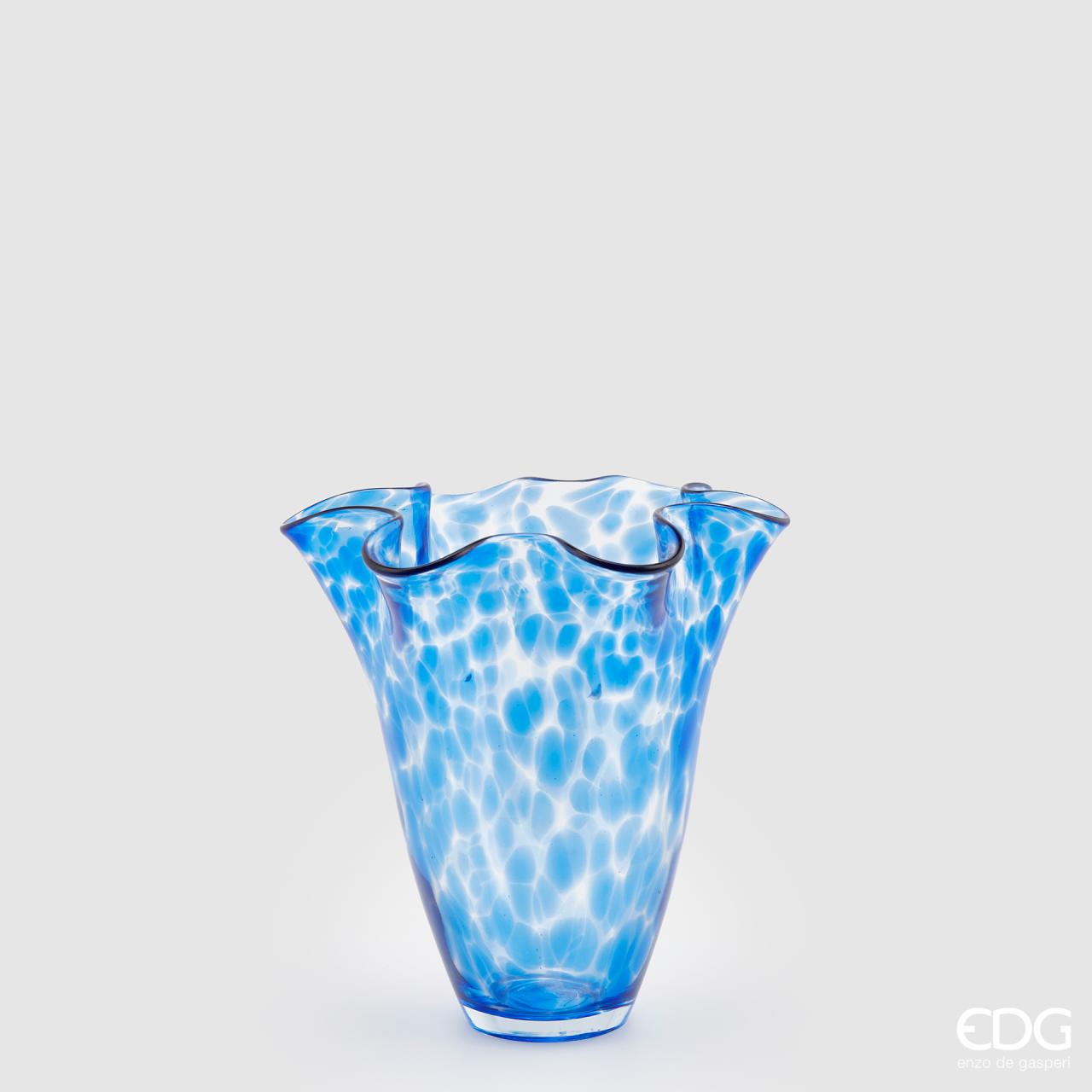 EDG - Vase drapé à pois bleus