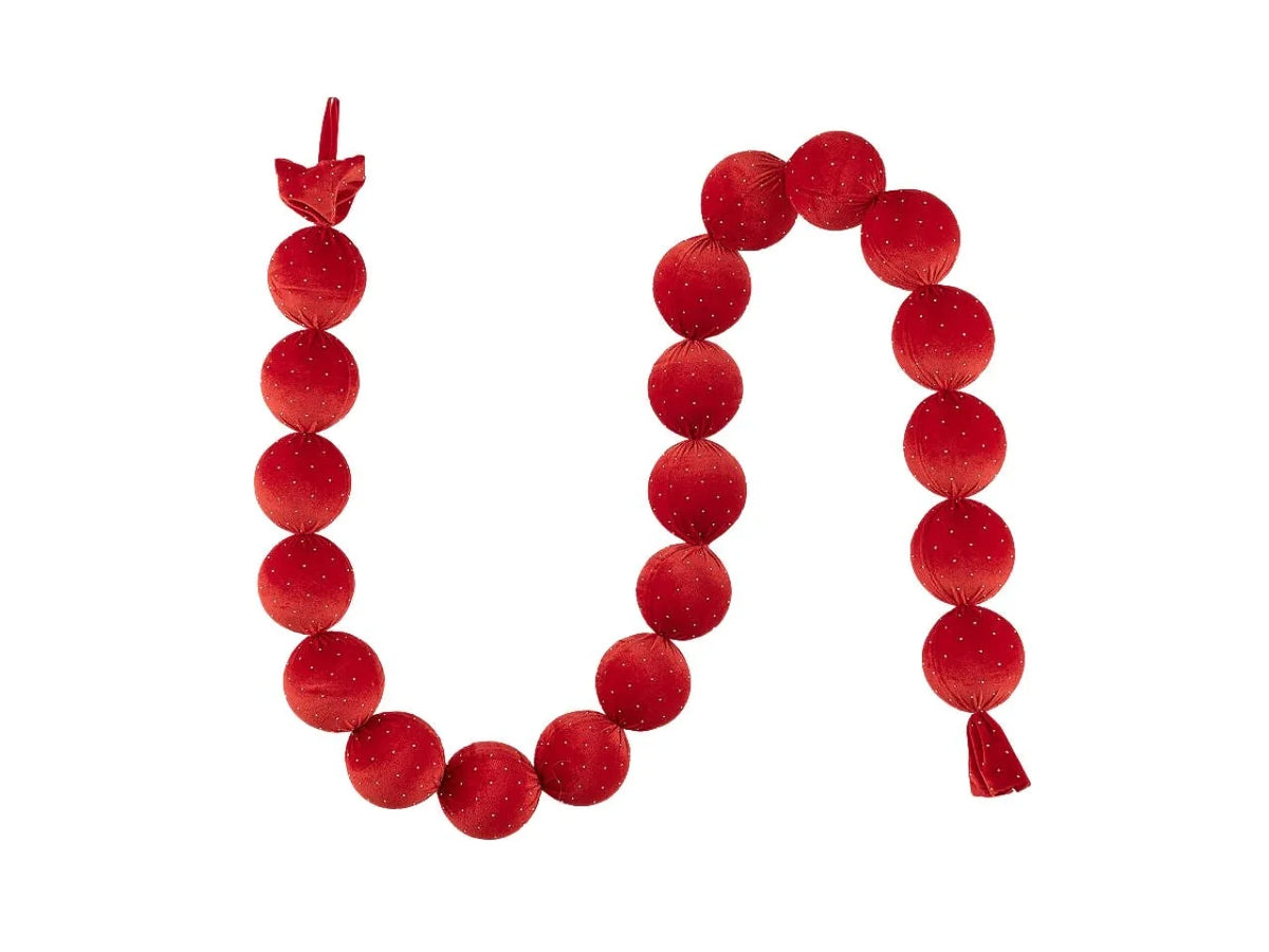 EDG - Festone Natalizio 20 Palle Brillanti Rosso Ø8 cm L180 cm