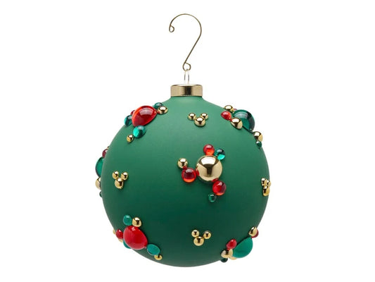 EDG - Pallina di Natale con Bolle Ø12 cm Verde in Vetro
