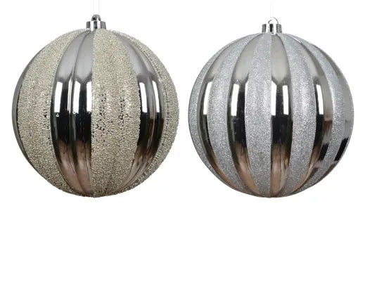Garden Foggia - Sfera Fascia Glitter D 20cm Argento
