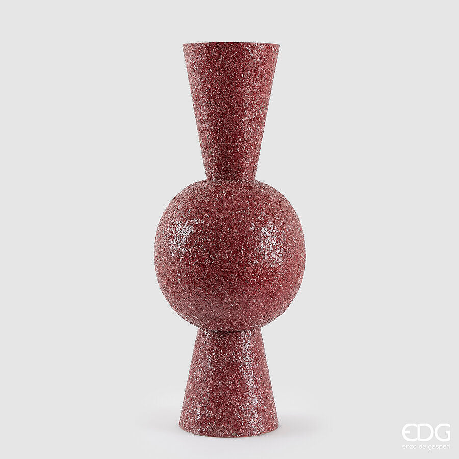 EDG - Vaso Crackle Geometrie H66 cm in Metallo e Vetro