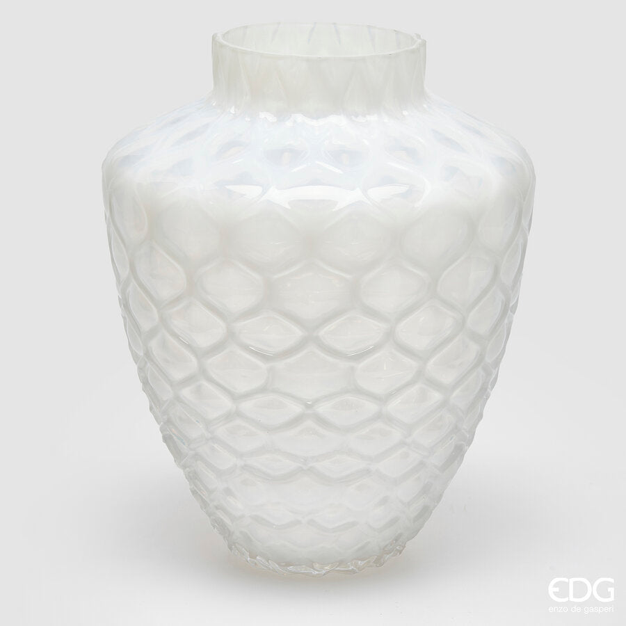EDG - Vaso Honeycomb H 30cm Bianco